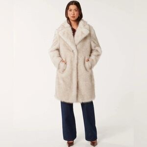 Ever New Cream Teddy Cozy Plush Jacket - size 0